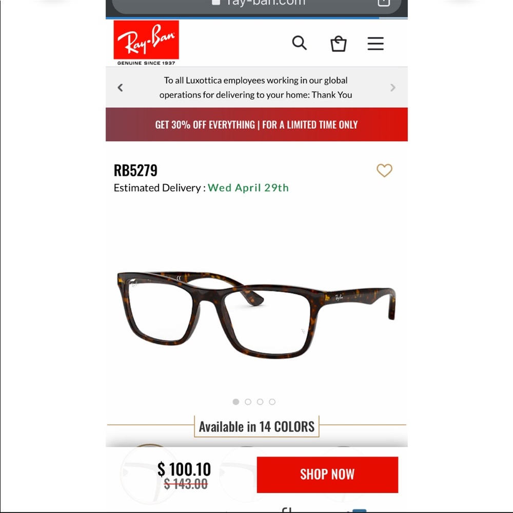 Men’s Ray Ban Glasses - tortoise